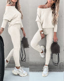 2025 Hot Sales Of Pure Color Fashion Casual Tying Slanted Shoulder Sports Trousers Trousers Suit Women HZ1220