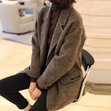 2025 Autumn And Winter New Korean Version Of The Lattice Coat Female Short Small Ins Student Suit Coat HZ1220