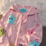 2025 New Kulo Cartoon Hooded Girl Sticker Sweater Cardigan Jacket New HZ1208