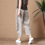 Small Cotton Wide Leg Pants Women 2025 Summer New Loose Large Size Linen Nine Casual Pants Outside Wearing HZ1220