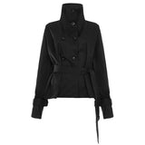 Street Dark Wind Simple Tie Belt Belt To Collect The Belt Casual Trench Coat Hottie High-End Feel Jacket Jacket HZ1220