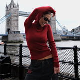 Autumn And Winter New Hooded Tight Coats Fashion Simple Jacket Sweater Women Loose Solid Color Wool HZ1208