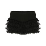 Pure Desire Dark Gothic Wind Wood Ear Lace Splicing Sexy Hottie Low-Rise Slimming Cake Thin Shorts Hot Pants HZ1220
