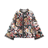 2025 New Autumn And Winter Printing Imitation Cashmeal Cotton Clothes Comfortable Leisure Horn Sleeve Loose Women's Cotton Clothes HZ1220