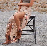 2025 Women's Summer New Chiffon Flower Half-Body Skirt Irregularly Tied With Open Fork And Hip Skirt HZ1208