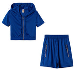 2025 Women's Women's Solid Color Sports Leisure Suit With Hat Zipper Two Sets HZ1220