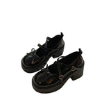French Mary Jane Shoes Women's Summer 2025 New Shallow Thick Heel Single Shoe Bow With Skirt Jk Small Leather Shoes HZ1220