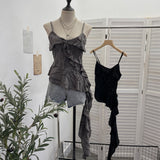 Spice Girls Irregular Slings Sherse Women's New Sexy Leaf Leaf Blitting Short Blouse 9211 HZ1208