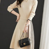 Autumn And Winter With Coat Knitted Dress Women's Long-Tender Large-Size Loose 100-Folded Cashmere Sweater Dress Woman HZ1220