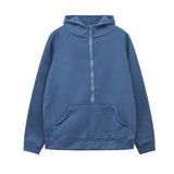 2025 Autumn And Winter New Fashion Leisure Sports Semi-Zip Hooded Short Plus Velvet Wear HZ1220