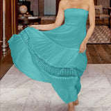 New Women's Clothing Pure Color Bra Splicing Under The Long Sleeveless Retro Bohemian Waist Dress HZ1220