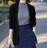 Dark Blue Sweater Knitted Cardigan Spring Women 2025 New Korean Soft Languid Languid Wind Unique Super-Good-Looking Top HZ1220