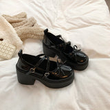 French Mary Jane Shoes Women's Summer 2025 New Shallow Thick Heel Single Shoe Bow With Skirt Jk Small Leather Shoes HZ1220