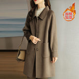 Mao This Coat Woman 2025 Autumn And Winter New Small Man Thick Korean Version Of The Long-Term Coat HZ1220