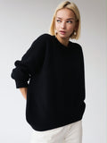 Autumn And Winter Explosion Of Women's Knitted Shirt Round-Neck Solid Color Loose Sweater HZ1208