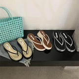 Fashion Flip-Flops Women Wear 2025 Summer Fashion Round Head Thick-Soled Casual Slippers With Skirt Temperament Women's Shoes HZ1220