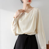 French Temperament Commuter Long-Sleeved Shirt Woman In The Fall Of 2025 New Design Collared Collared Tops HZ1220