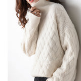 High-Necked Sweater Women's Autumn And Winter 2025 New Thick Korean Version Of Loose Lazy Knitting Wool Bottom Shirt HZ1220