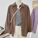 Lighthouse Velvet Solid-Colored Shirt Women's New Spring Retro Korean Version Of Loose And Loose Lazy Casual Blouse HZ1208