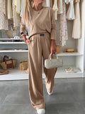 Women's Autumn And Winter Regular Model 2025 New High-Waisted Lady Narrow Version Of Casual Straight Pants Set HZ1208