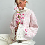 Ins Blogger Wind With Loose Letter Embroidery Personality Tattered Knitted Sweater Casual Personality Sweater Women Autumn And Winter HZ1208