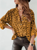 Spring And Autumn Printing Women's Shirt Long-Sleeved Leopard Single-Rower Cardigan Loose Shirt Women HZ1220