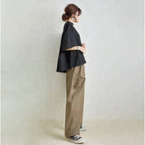 Japan And South Korea In The Spring And Summer New Temperament Loose Sleeve Top + Loose Broad Leg Pants Two Sets Of Women HZ1220