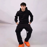 (2266#) 2025 New CRADE Hooded Sportswear And Fake Two Pairs Of Pants With Men's And Women's Embroidery Sets HZ1208