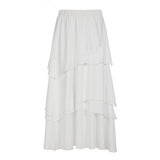 Bohemia Holiday Style Solid Color Multi-Layer Irregular Low-Waist Large Swing A-Word Half-Body Skirt Long 2025 New Batch HZ1220