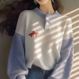 Dopamine Bubble Sleeve Sweater Women's 2025 New Gentle Lazy Sensing Embroidered Knitted Dresses HZ1208