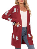 Autumn And Winter New Sweater Women's Knitted Loose Christmas Cedar Embroidered Cardigan Jacket HZ1208