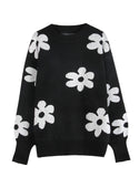 Autumn And Winter New Knitwear Blouse Loose Flowers Collar Collar Sweater Women's Clothing HZ1208