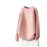 Sweater Women's Spring And Autumn 2025 New Inside And Outside Wearing Loose Lazy Sealed Ocean Round-Neck Literary And Art Knitted T-Shirts HZ1220