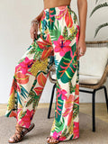 2025 Hot New Print Leisure Printing Wide Legs Fashion Beach Women's Pants HZ1208