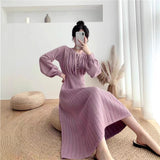 Autumn And Winter Goddess Fan Sweater Dress 2025 New Female Waist Thin French Style Knitted Dress Dress Dress Dress Dress HZ1220