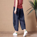 Small Cotton Wide Leg Pants Women 2025 Summer New Loose Large Size Linen Nine Casual Pants Outside Wearing HZ1220