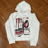 2025 Zippered Shirt Net Red Hooded Cardigan Small Clock Letter New Printed Coat HZ1208