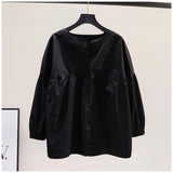 Cotton 2025 Spring And Autumn New Shirt Women's Korean Version Of Loose Women's Shirt Fashion Temperament Cardigan Shirt Tide HZ1208