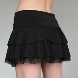 Diablo Bow Spliced Half-Dressed Girl 2025 Low-Waist Sexy A-Shaped Skirt Hottie INS New Short Skirt HZ1220