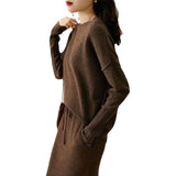 Export French Women's Clothing To Cut The European Goods Early Autumn Fashion Two Sets Of Sweater Suit Skirt Knitted One Skirt HZ1220