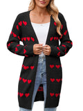 Autumn And Winter New Valentine's Day V Word Love Lasce Knitted Cardigan Coat Sweater Woman HZ1208
