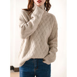 High-Necked Sweater Women's Autumn And Winter 2025 New Thick Korean Version Of Loose Lazy Knitting Wool Bottom Shirt HZ1220