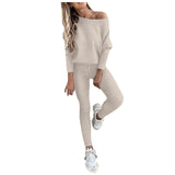 2025 Hot Sales Of Pure Color Fashion Casual Tying Slanted Shoulder Sports Trousers Trousers Suit Women HZ1220
