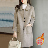 Mao This Coat Woman 2025 Autumn And Winter New Small Man Thick Korean Version Of The Long-Term Coat HZ1220