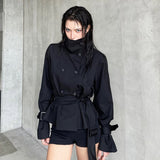 Street Dark Wind Simple Tie Belt Belt To Collect The Belt Casual Trench Coat Hottie High-End Feel Jacket Jacket HZ1220