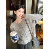 [Sheep Velvet] Fashion Sweet Bow Soft-Cuffed Cardigan Women's Autumn And Winter New Loose Temperament Sweater HZ1208