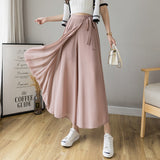 Trousers Women 2025 Early Spring New Korean Pressure Folded Skirt Broad Legs Long Pants HZ1220