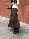 Vintage Brown High-Rise Slim Skirt 2025 Layer Sense A Skirt Simple New Medium And Long Skirt HZ1220