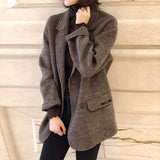 2025 Autumn And Winter New Korean Version Of The Lattice Coat Female Short Small Ins Student Suit Coat HZ1220