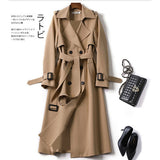 Windwear Women's Long-Term 2025 Spring And Autumn New Korean Version Of The Popular British Wind Over The Knee Coat HZ1220